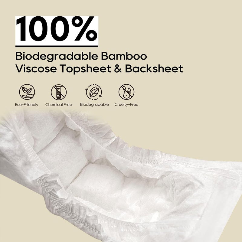 Eco boom Diapers, Viscose from Bamboo Diapers, Natural Soft Disposable Nappies for Infant, Size 4 Suitable for 20 to 31lb (Large - 60 Count) - Image 3